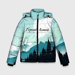 Куртка зимняя для мальчика Горный Алтай пейзаж, цвет: 3D-красный