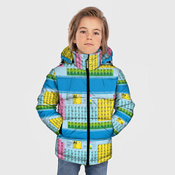 Куртка зимняя для мальчика Узор из таблицы Менделеева, цвет: 3D-красный — фото 2