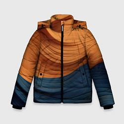 Зимняя куртка для мальчика Оранжевая и синяя абстракция
