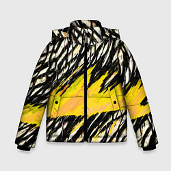 Куртка зимняя для мальчика Жёлтая буря, цвет: 3D-черный
