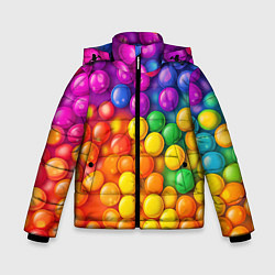 Куртка зимняя для мальчика Разноцветные шарики, цвет: 3D-светло-серый