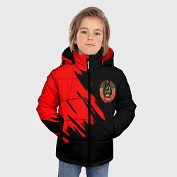 Куртка зимняя для мальчика БССР текстура краски, цвет: 3D-светло-серый — фото 2
