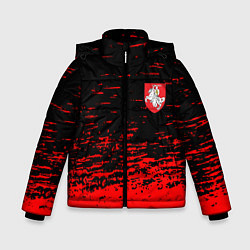 Зимняя куртка для мальчика Герб Белоруссии краски красные