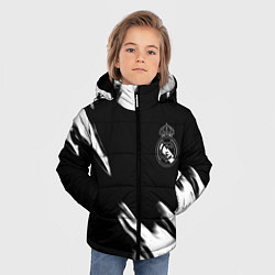 Куртка зимняя для мальчика Real madrid белые краски текстура, цвет: 3D-черный — фото 2