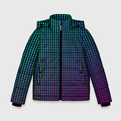 Куртка зимняя для мальчика Неоновые светящиеся полосы, цвет: 3D-черный