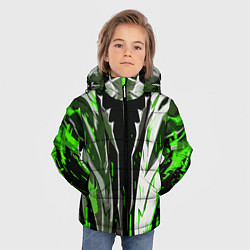 Куртка зимняя для мальчика Металл и зелёные линии, цвет: 3D-красный — фото 2