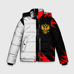 Зимняя куртка для мальчика Россия герб краски текстура