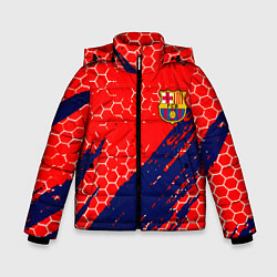 Куртка зимняя для мальчика Барселона спорт краски текстура, цвет: 3D-черный