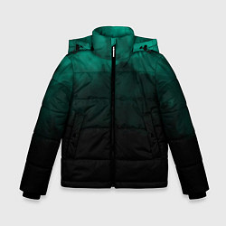 Зимняя куртка для мальчика Зелёный туман на чёрном