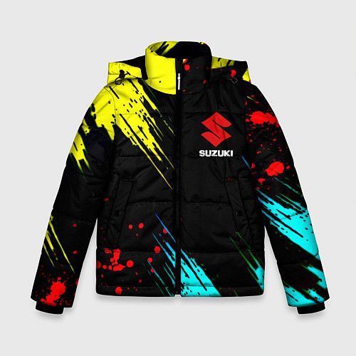 Зимняя куртка для мальчика Suzuki краски абстрактные / 3D-Светло-серый – фото 1