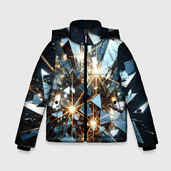 Куртка зимняя для мальчика Текстура с осколками, цвет: 3D-светло-серый