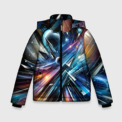 Куртка зимняя для мальчика Космос - футуризм, цвет: 3D-светло-серый