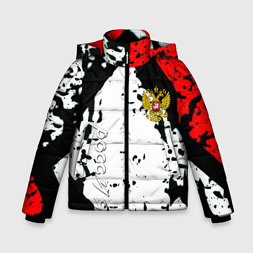 Зимняя куртка для мальчика Россия краски текстура / 3D-Светло-серый – фото 1