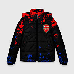 Куртка зимняя для мальчика Арсенал Лондон краски, цвет: 3D-черный