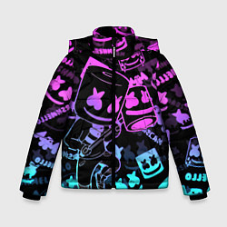 Зимняя куртка для мальчика Marshmello neon pattern