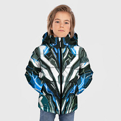 Куртка зимняя для мальчика Неоновая кибер броня синяя, цвет: 3D-светло-серый — фото 2
