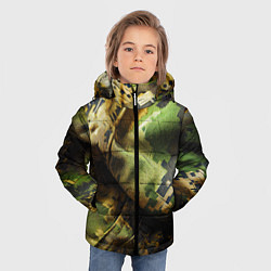 Куртка зимняя для мальчика Реалистичный камуфляж на ткани, цвет: 3D-светло-серый — фото 2