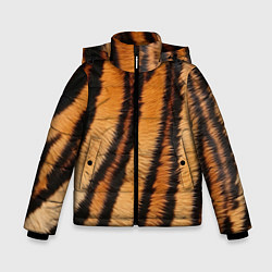 Куртка зимняя для мальчика Тигровая шкура, цвет: 3D-черный