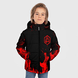 Куртка зимняя для мальчика Linkin Park красный огонь лого, цвет: 3D-красный — фото 2