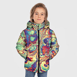 Куртка зимняя для мальчика Абстрактный разноцветный паттерн, цвет: 3D-красный — фото 2