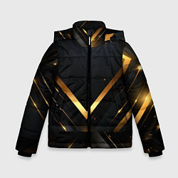 Куртка зимняя для мальчика Gold luxury black abstract, цвет: 3D-черный