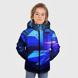 Куртка зимняя для мальчика Black blue background abstract, цвет: 3D-светло-серый — фото 2