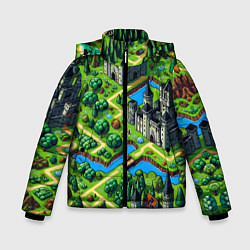 Куртка зимняя для мальчика Heroes of Might and Magic - pixel map, цвет: 3D-красный