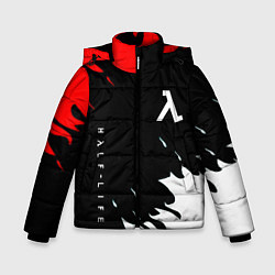 Куртка зимняя для мальчика Half life текстура огонь, цвет: 3D-черный