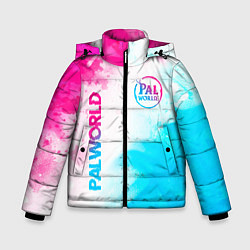 Куртка зимняя для мальчика Palworld neon gradient style вертикально, цвет: 3D-черный