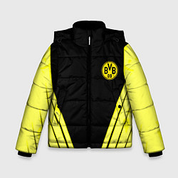 Куртка зимняя для мальчика Borussia geometry yellow, цвет: 3D-черный