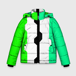 Куртка зимняя для мальчика Техно линии зелёный, цвет: 3D-светло-серый
