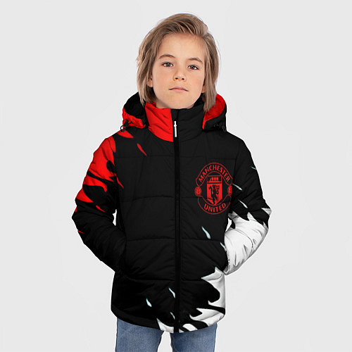Зимняя куртка для мальчика Manchester United flame fc / 3D-Черный – фото 3
