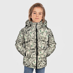 Куртка зимняя для мальчика Деньги - 100 долларовые купюры, цвет: 3D-светло-серый — фото 2