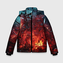 Куртка зимняя для мальчика Абстрактный взрыв, цвет: 3D-красный