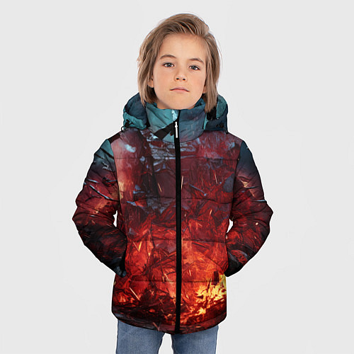 Зимняя куртка для мальчика Абстрактный взрыв / 3D-Черный – фото 3