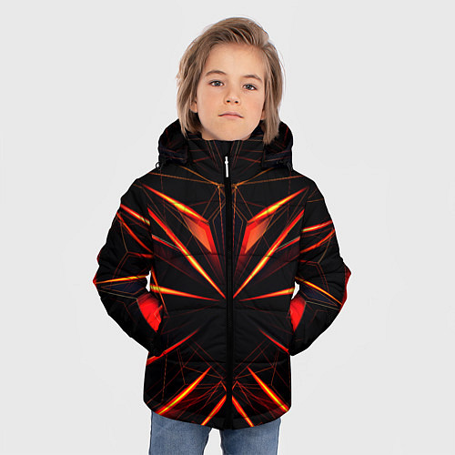 Зимняя куртка для мальчика Оранжевый хрусталь / 3D-Черный – фото 3