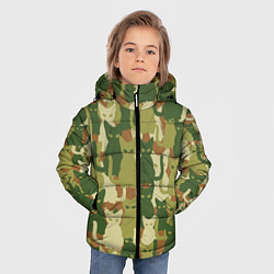 Куртка зимняя для мальчика Котята - камуфляж, цвет: 3D-красный — фото 2