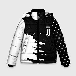 Куртка зимняя для мальчика Ювентус спорт краски текстура, цвет: 3D-черный