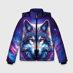 Зимняя куртка для мальчика Волк и звезды