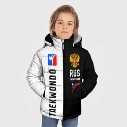 Куртка зимняя для мальчика Тхэквондо черный и белый, цвет: 3D-красный — фото 2