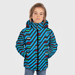 Куртка зимняя для мальчика Киберпанк узор синий и чёрный, цвет: 3D-черный — фото 2