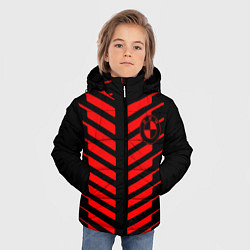 Куртка зимняя для мальчика BMW geometry sport red strupes, цвет: 3D-светло-серый — фото 2