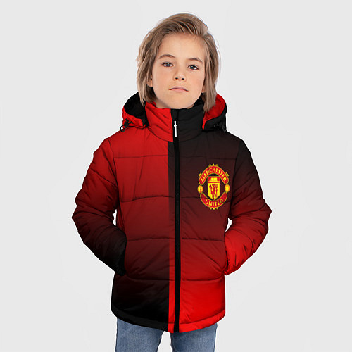 Зимняя куртка для мальчика Манчестер Юнайтед градиент спорт / 3D-Черный – фото 3