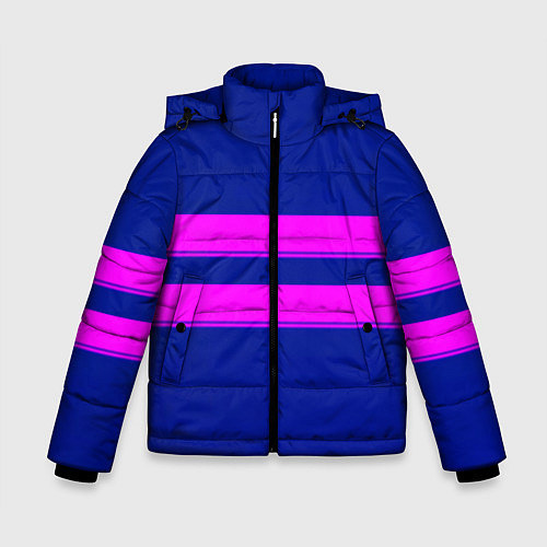 Зимняя куртка для мальчика Фриск frisk Undertale полосы / 3D-Светло-серый – фото 1