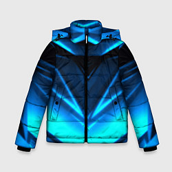 Куртка зимняя для мальчика Geometry stripes неон, цвет: 3D-светло-серый