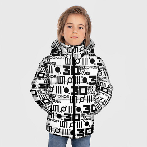 Зимняя куртка для мальчика Thirty Seconds to Mars pattern rock / 3D-Красный – фото 3