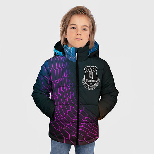Зимняя куртка для мальчика Everton футбольная сетка / 3D-Черный – фото 3