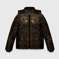 Куртка зимняя для мальчика Золотой узор маори, цвет: 3D-черный
