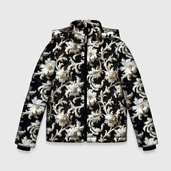 Куртка зимняя для мальчика Узор в стиле барокко, цвет: 3D-черный