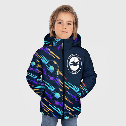 Зимняя куртка для мальчика Brighton градиентные мячи / 3D-Черный – фото 3